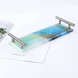 ถาดเสิร์ฟเรซิ่นสไตล์มินิมอลสุดหรู พร้อมที่รองแก้วเข้าชุด ถาดอาหารและเครื่องดื่มสุดหรูสำหรับชีวิตสมัยใหม่ - Product Image 5