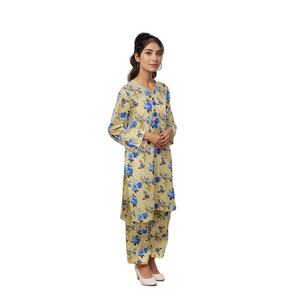 Costume de pelouse 2 pièces cousu Collection de robes pour femmes imprimées Tenue d'été confortable - Product Image 2