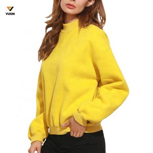 Vente en gros Sweat ras du cou uni personnalisé 100% coton Pull Sweat unisexe surdimensionné Blank Terry Sweatshirts pour femmes - Product Image 3