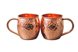 Juego de 4 Uds. De taza de cobre de mula de Moscú de punto martillado de cobre puro auténtico para uso en el hogar, Hotel, restaurante, Bar - Product Image 4