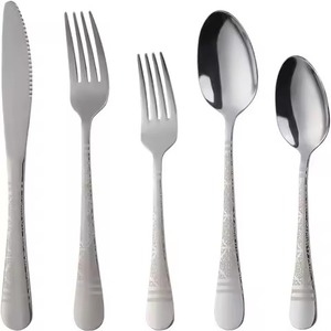 Ensemble de couverts en métal noir résistant en acier inoxydable couverts couteaux fourchettes cuillères ustensiles de cuisine en laiton mariages - Product Image 4