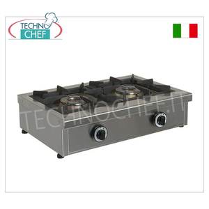 Estufa de gas profesional de sobremesa, 2 quemadores de 6.50 y 6.50 kW - Product Image 1