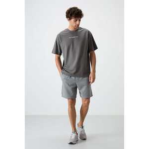 Dark Grey 100% Cotton <b>Jersey</b> T-Shirt for Men Thick Textured Oversize Fit with Printed Design-88364 - Product Image 4