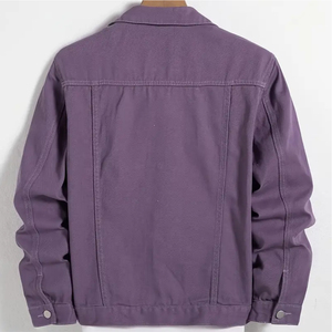 Chaqueta de mezclilla elástica para hombre de calidad premium 100% algodón, abrigo de moda de color brillante de verano de algodón suave - Product Image 2
