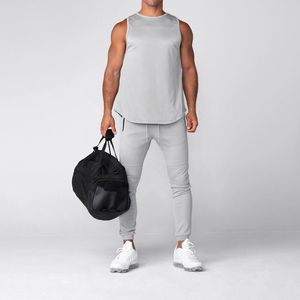 Pantalones de chándal de algodón personalizados para hombre, pantalones de entrenamiento de ajuste atlético, ropa de gimnasio transpirable suave, pantalones con puños - Product Image 5