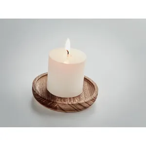 Bougie parfumée personnalisée PENTAS avec base en bois pour merchandising - Product Image 1