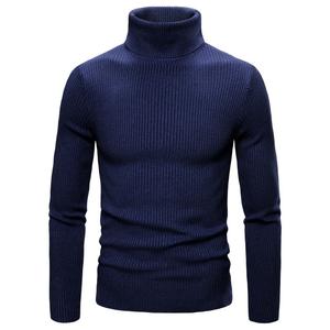Suéter de Cuello Alto para Hombre con Camiseta Base Elástica y Prenda de Punto de Manga Larga - Product Image 2