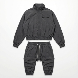 Conjunto Deportivo Personalizado 2026 para Mujer, Ligero, Estilo Urbano, Ecológico, de Nailon y Algodón, con Pedrería 3D, Chaqueta Corta y Pantalones Jogger Holgados - Product Image 2