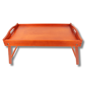 Bandeja de Desayuno de Madera de Pino con Patas Plegables 50x30 cm, Acabado Caoba, Mesa de Cama, Venta al por Mayor, Logotipo Personalizado - Product Image 3