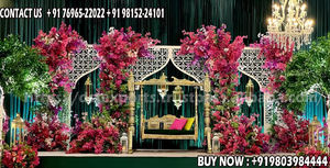 Columpio nupcial de boda Maharani para escenario boda paquistaní Sangeet escenario columpio musulmán Walima Shagun ceremonia novia novio - Product Image 6