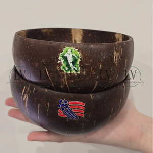 Tazón de Coco Jumbo Pulido Orgánico con Diseño de Balón de Fútbol para Aperitivos y Bebidas, Regalo para Eventos de Vietnam - Product Image 2