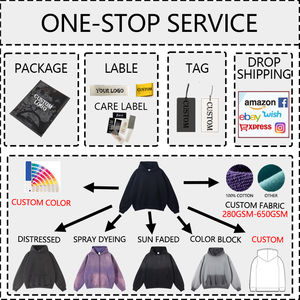 Sweat-shirt à capuche surdimensionné pour homme personnalisé, lavage à l'acide, impression 3D en relief, sweat-shirt d'hiver, XS, impression sérigraphique en molleton, vêtements personnalisés - Product Image 5