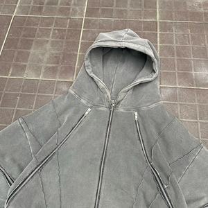 Regular Fit Zipper <b>up</b> Hoodie Men Drop Shoulder Fleece Unisex 100% Cotton Customized Logo Winter Hoodie - Product Image 2