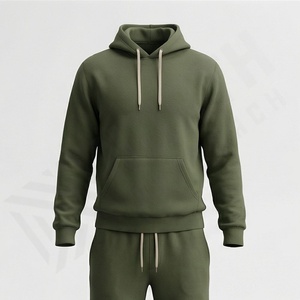 Ensemble survêtement d'hiver personnalisé OEM avec logo, deux pièces, coupe ajustée, pantalon de survêtement et sweat-shirt, vêtements de sport, tenue de jogging pour l'entraînement - Product Image 1