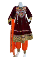 Antique Afghani Vintage Femmes Robe Ensemble Fantaisie Vêtements De Mariage Avec Broderie Fait À La Main Sur Elle Unique Confortable Robes Afghanes