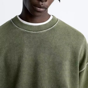 Ajuste regular 100% algodón bolsillo Color sólido sudaderas nueva llegada mejor venta transpirable hombres invierno temporada precio barato - Product Image 3