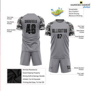 Conjunto de camisetas de fútbol de gimnasio transpirable multicolor de secado rápido, uniforme de fútbol personalizado, uniformes de fútbol para jóvenes - Product Image 3