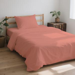 Sábana de algodón polivinílico naranja, funda de almohada, juego de funda nórdica, patrón de planta de ajuste único para hoteles, hospitales, tamaño doble, 2 uds incluidos - Product Image 3