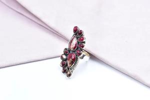 Handmade Rose Dahlia Turquoise <b>Sterling</b> <b>Silver</b> <b>Adjustable</b> <b>Ring</b> for Wedding Party & Gift-Trendy Design - Product Image 2