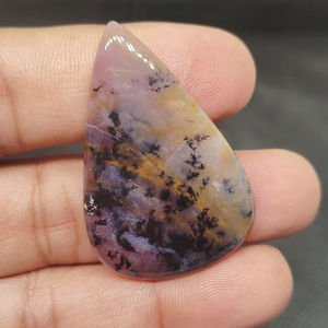 Cabochons en améthyste dendrite 100% naturelle de haute qualité, fabriqués à la main en Inde, dos plat lisse, pierres brutes bleues pour la fabrication de bijoux - Product Image 2