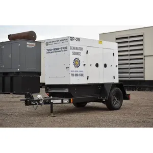 Groupe électrogène diesel industriel triphasé 20 kW NEUF 480 V sur remorque pour alimentation de secours commerciale - Product Image 1