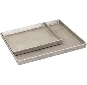 Plateau en aluminium au design moderne pour la maison et l'hôtel Plateau rectangulaire de service des aliments avec nickelage pour la cuisine - Product Image 5