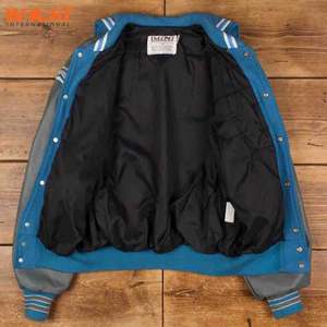 Chaqueta universitaria de cuero de lana personalizada de alta calidad para hombre soporte de bombardero de béisbol universitario de invierno con bordado de chenilla OEM - Product Image 5