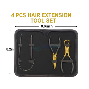 Kit de Herramientas Premium para Extensiones de Cabello, Alicates y Ganchos Chapados en Oro, Herramientas de Calidad Profesional para la Aplicación de Extensiones de Cabello - Product Image 6