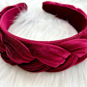 Plain Braided Premium Velvet <b>Headbands</b> - Product Image 1