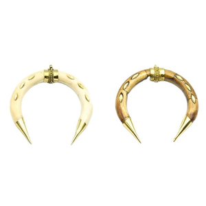 Collar hecho a mano, colgante de colmillo de hueso, colgante de hueso de buey, Real hueso de búfalo, blanco y marrón de la India por glowin fashion - Product Image 2