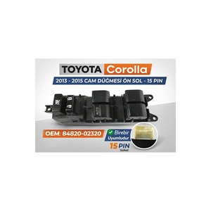 Nuevo interruptor de ventana delantera izquierda de 15 pines para Toyota Corolla 2013-2015, panel del conductor 84820-02320 - Product Image 2
