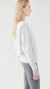 Sweat-shirt en molleton à col rond et épaules dénudées pour femmes en gros - Couleur et logo personnalisables, qualité supérieure, coupe ample, manches longues - Product Image 3