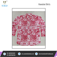 Kemeja Hawaii Floral Custom Poplin 100% Poliester Bernapas Anti-Kerut Lengan Panjang Slim Fit Kancing Depan dengan Harga Terjangkau