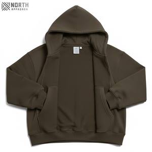 2025 Otoño-Invierno hombres grandes sudaderas con capucha de lana de algodón bordado sólido Casual Abrigo con capucha de punto temporada de invierno secado rápido - Product Image 6