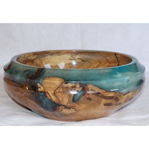 Bol du désert fait à la main en résine en bois dernière conception vaisselle bol de service alimentaire bol de service alimentaire fait main en bois de bambou - Product Image 6