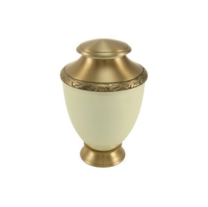 Urnas de crematorio de color blanco y dorado conmemorativas de alta venta, urna de cremación de recuerdo de bajo precio, diseño Popular - Product Image 6
