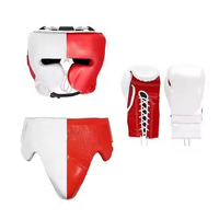 Gants de boxe en cuir pour sparring, protège-guêtres, protège-tête, ensembles de boxe, kits de boxe, équipement d'entraînement