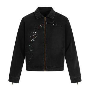 Veste en jean brut pour homme de qualité supérieure, tissu en denim de coton rigide de haute qualité, coupe classique, style minimaliste et épuré, coutures solides - Product Image 1