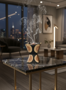 Brûleur à bakhoor en bois et résine - Brûleur à encens utilisé pour créer une fragrance naturelle à la maison - Product Image 3