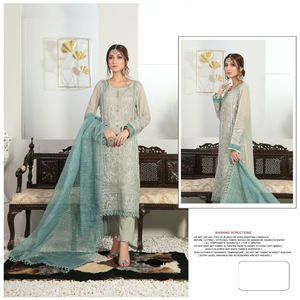 Heavy Real Georgette con bordado trabajo traje paquistaní para mujer venta en línea - Product Image 3