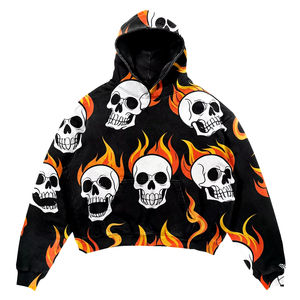 Sweat à capuche court surdimensionné pour hommes de haute qualité 430gsm coton lourd sans fil 100% coton saison d'hiver - Product Image 5