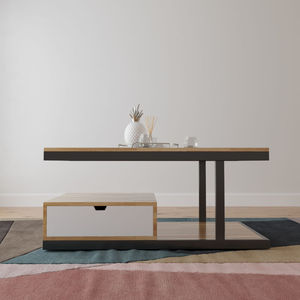 Minimalist SFBT001 Living Room Furniture <b>Iron</b> Frame and Rubber Wood <b>Table</b> High-quality Coffee <b>Table</b> - Product Image 1