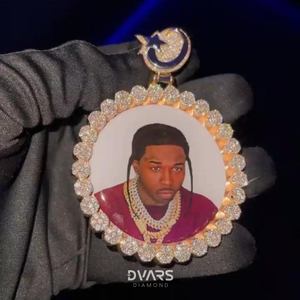 Moissanite Cluster Setting <b>Photo</b> <b>Pendant</b> Premium Iced Memory Necklace Customized Hip Hop Jewelry 925 Sterling Silver Luxury - Product Image 2