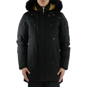 แจ็คเก็ตขนปุยขนสุนัขจิ้งจอกสีทองมีฮู้ดยาวปานกลางชาย - Product Image 1