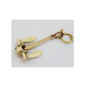 พวงกุญแจรูปสมอเรือ ทำจากทองเหลือง วินเทจ สไตล์ทะเล พร้อมเคลือบผิวแบบโบราณ - Product Image 2