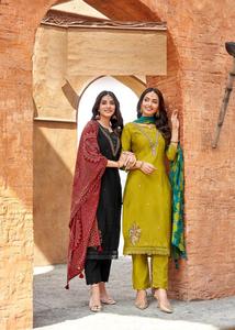 Viscose Weaving Thread Handwork Indian & Pakistani Clothing <b>Kurti</b> & Pant With Chanderi Print Dupatta - Product Image 3