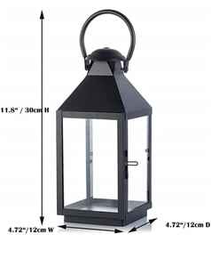 Lanterne suspendue vintage noire de grande taille en fer forgé, design classique, faite à la main, pour la maison et le jardin, décoration de Noël, en solde - Product Image 6