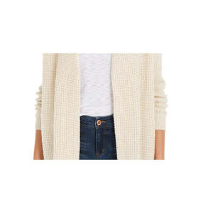 INC International Concepts Women's Cozy Waffle-Stitch <b>Cardigan</b> <b>Sweater</b> in White Size Medium - Product Image 3