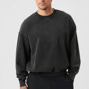 Sweat-shirts à col rond surdimensionnés personnalisés avec logo, prix de gros, en coton mélangé pour hommes, pull-over vierge, sweat-shirt lourd - Product Image 1