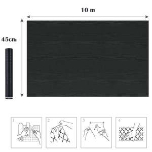 Moderna carta da parati adesiva in legno nero 10m X 45cm ignifuga impermeabile cucina geometrica antistatica soggiorno camera da letto - Product Image 2